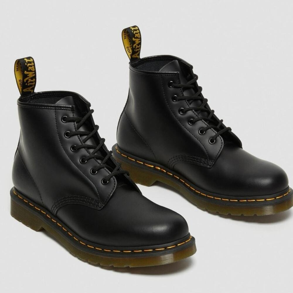 Dr. Martens 101 Yellow Stitch Smooth Leather Boots Classic‎ Rebel Streetwear 🖤